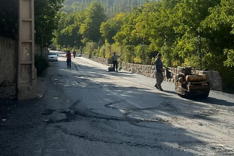 آسفالت ورودی دو روستای ایگل باغگل